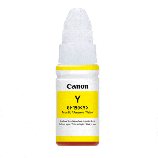 botella tinta canon 190 amarillo