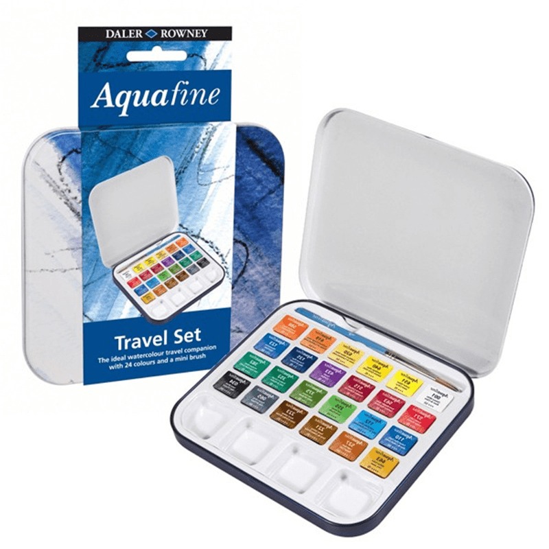 AQUAFINE 24 COLORES+PINCEL DALER-ROWNEY