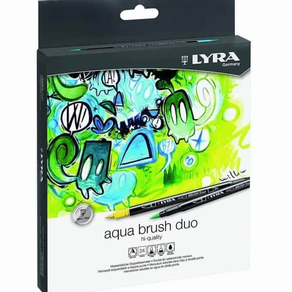 rotuladores lyra aqua brush duo caja 24 colores