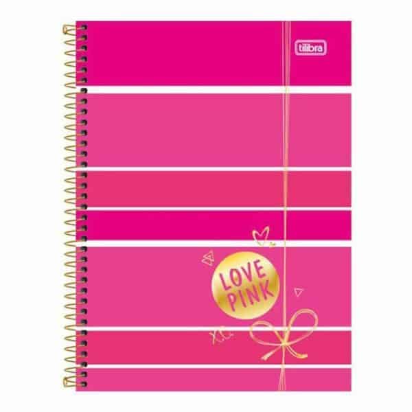 cuaderno universitario tilibra love pink diseño 2