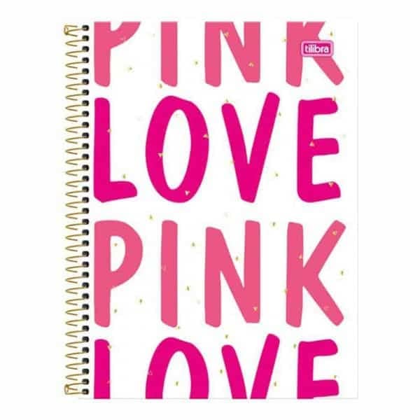cuaderno universitario tilibra love pink diseño 1