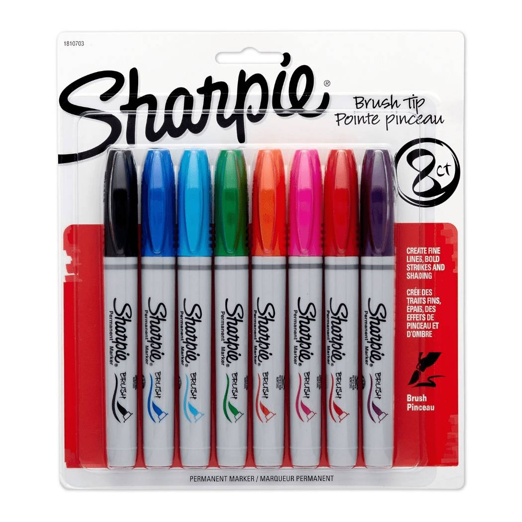 SHARPIE BRUSH TIP SET 8 COLORES