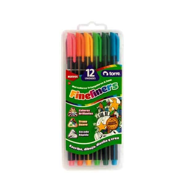 FINELINERS TORRE SET 12 COLORES 28330