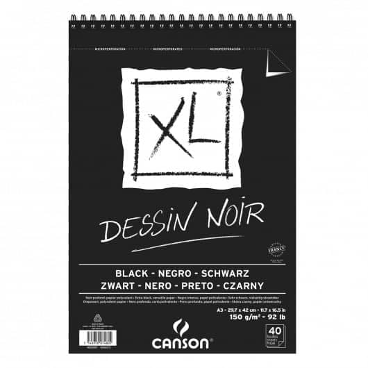 CROQUERA BLACK XL CANSON A3 - PAPEL NEGRO DESSIN NOIR – TAMAÑO A3