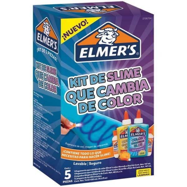 ELMERS KIT SLIME CAMBIA COLOR 5 PIEZAS