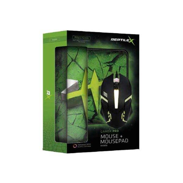 KIT GAMER PRO MOUSE Y PAD REPTILE X RX0016