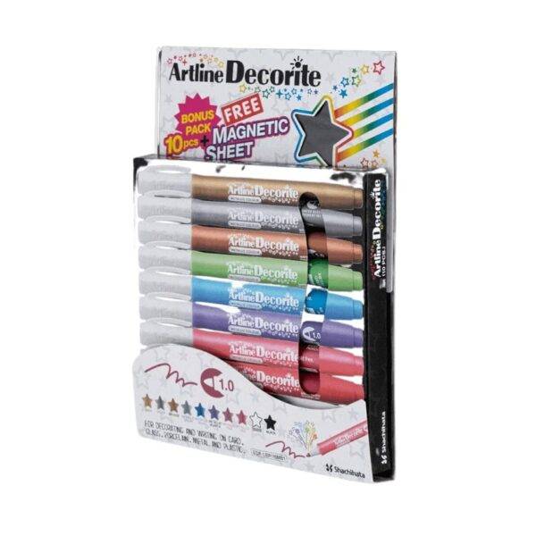 SET 10 DECORITE METALIZADOS PUNTA 1mm ARTLINE