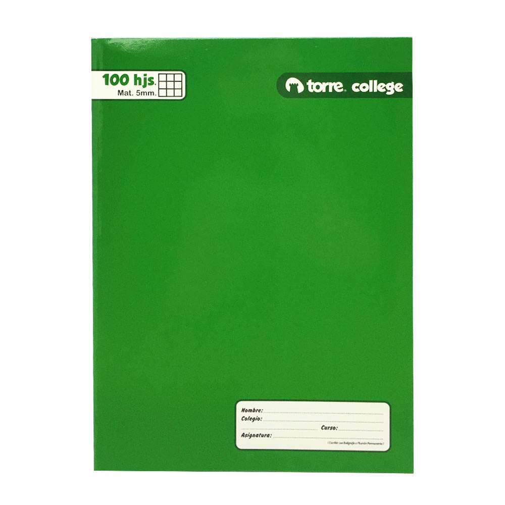 CUADERNO COLLEGE TORRE 5mm-6
