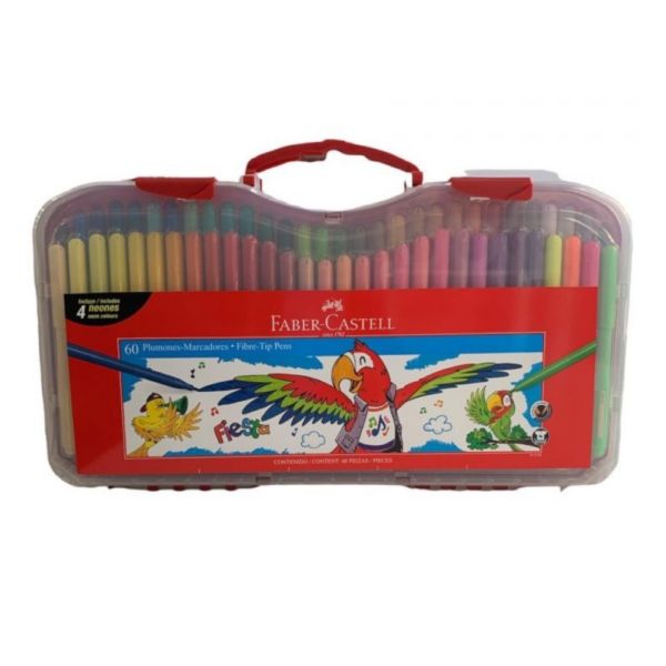 MARCADOR 60 Colores FIESTA FABER CASTELL (Estuche Rigido)