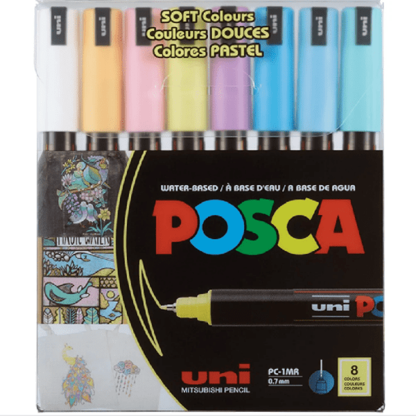 SET 8 MARCADORES POSCA 1MR (0.7mm) COLOR PASTEL