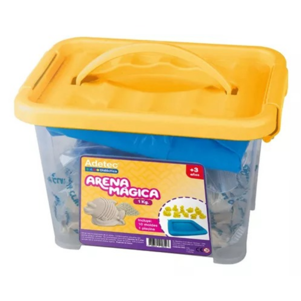 ARENA MAGICA 1kg Color NATURAL C_MOLDES Y BANDEJA - ADETEC